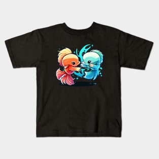 TWO COOL BETTA FISH FIGHTING Kids T-Shirt